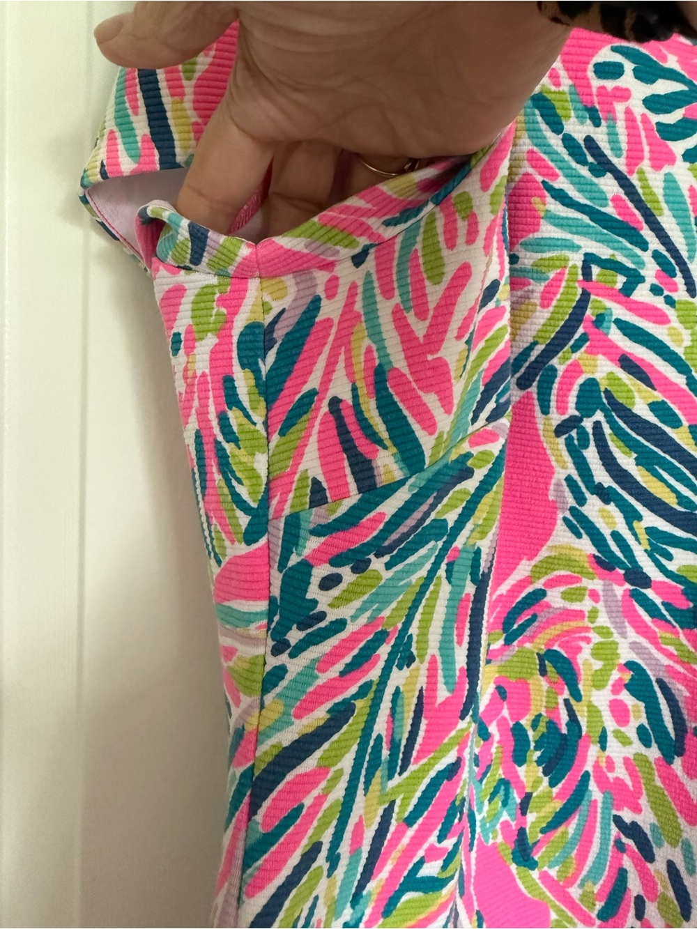 Lily Pulitzer Layton Multi Palm Reader Ottoman Stretch shift dress XL - Picture 5 of 9